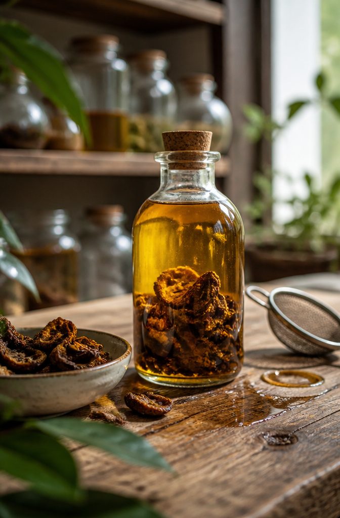 Bottle of amla oil for hair care
