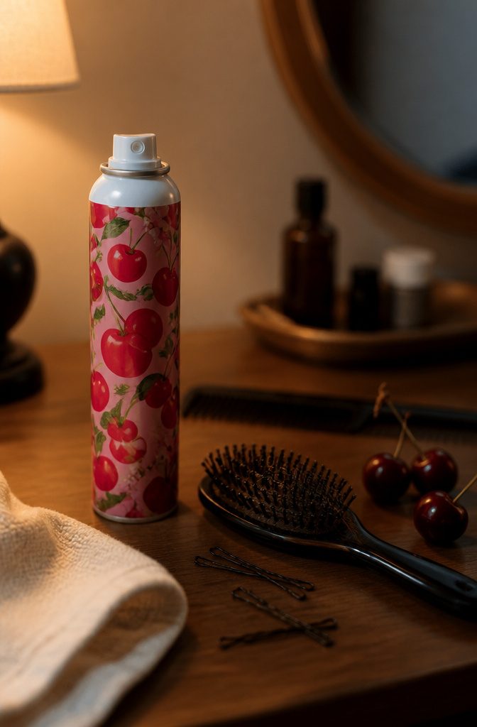 Batiste Cherry dry shampoo can with its product label visible