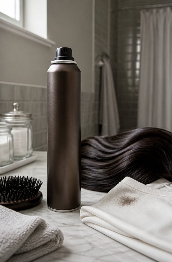 Batiste dry shampoo can for dark hair with its product label visible