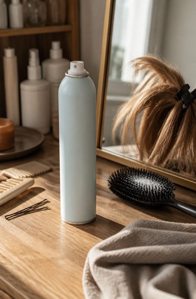Batiste volumizing dry shampoo can with its label visible