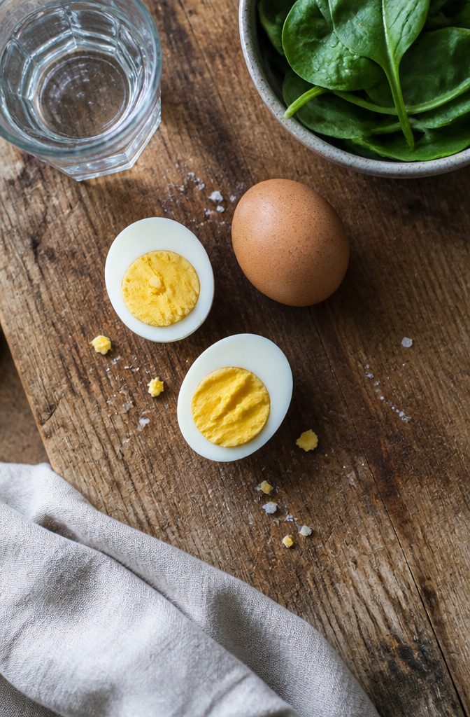 Egg beside a lock of hair on a pale surface
