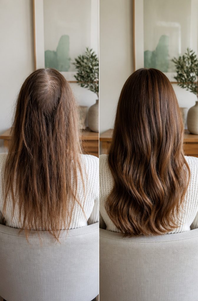 Hair strand detaching from a follicle as a new strand grows