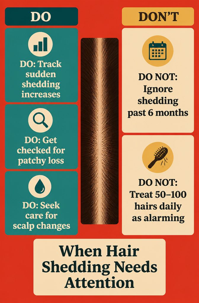Diagram highlighting patterns of hair shedding that may need attention
