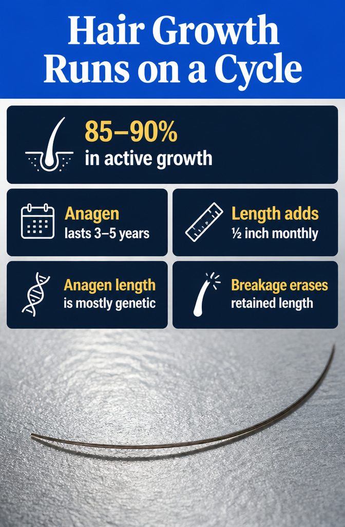 Hair growth cycle diagram with anagen catagen telogen and exogen phases