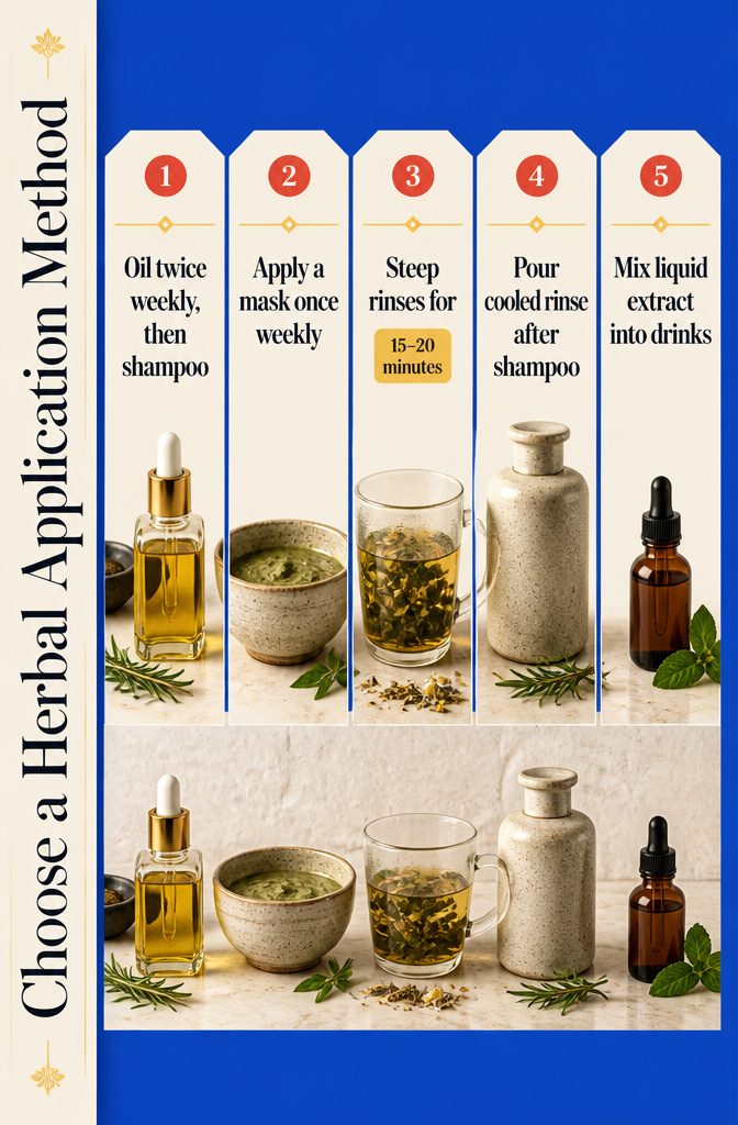 Information graphic titled Choose a Herbal Application Method