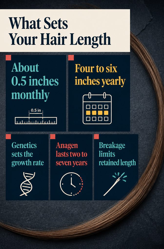Hair length infographic titled What Sets Your Hair Length