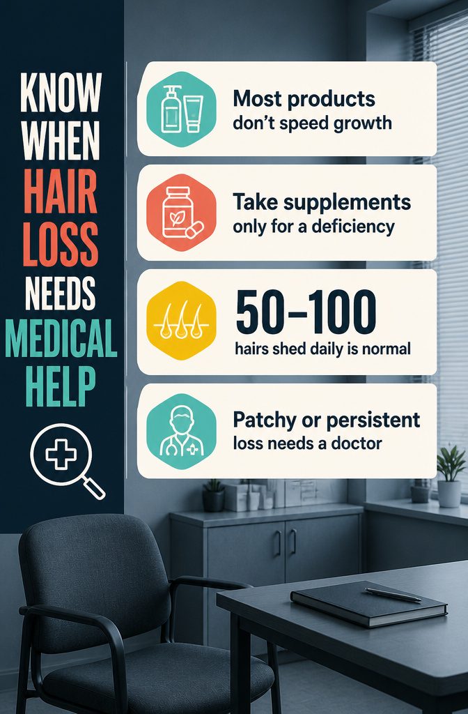 Hair loss graphic about patchy shedding and scalp concerns
