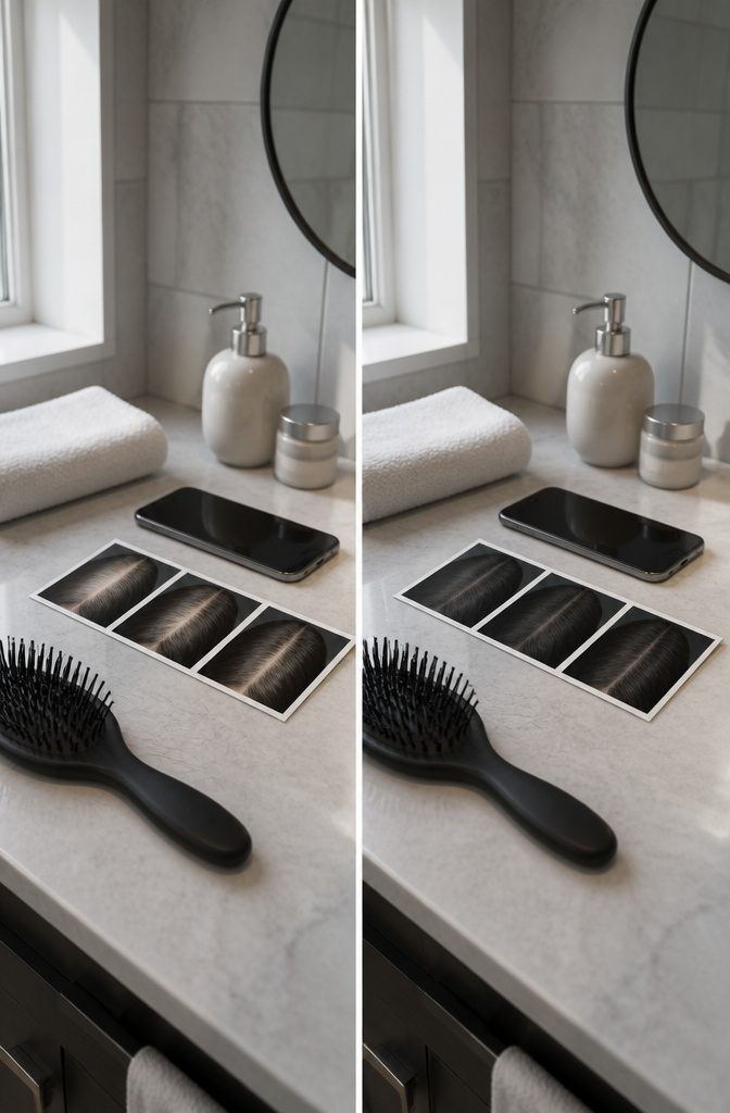 Hair thinning article photograph illustrating gradual changes in hair density