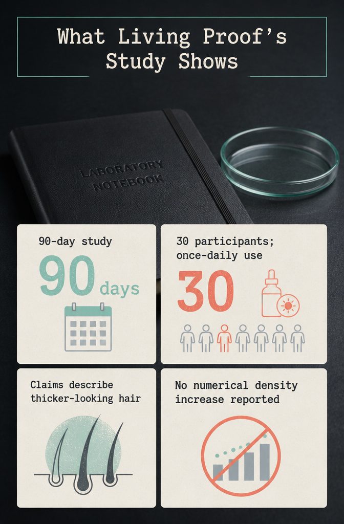 Beauty graphic about a serum study with a 90-day timeline