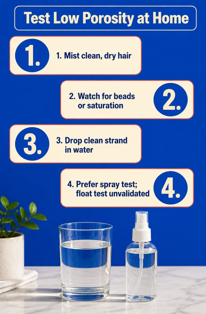Beauty graphic titled Test Low Porosity at Home