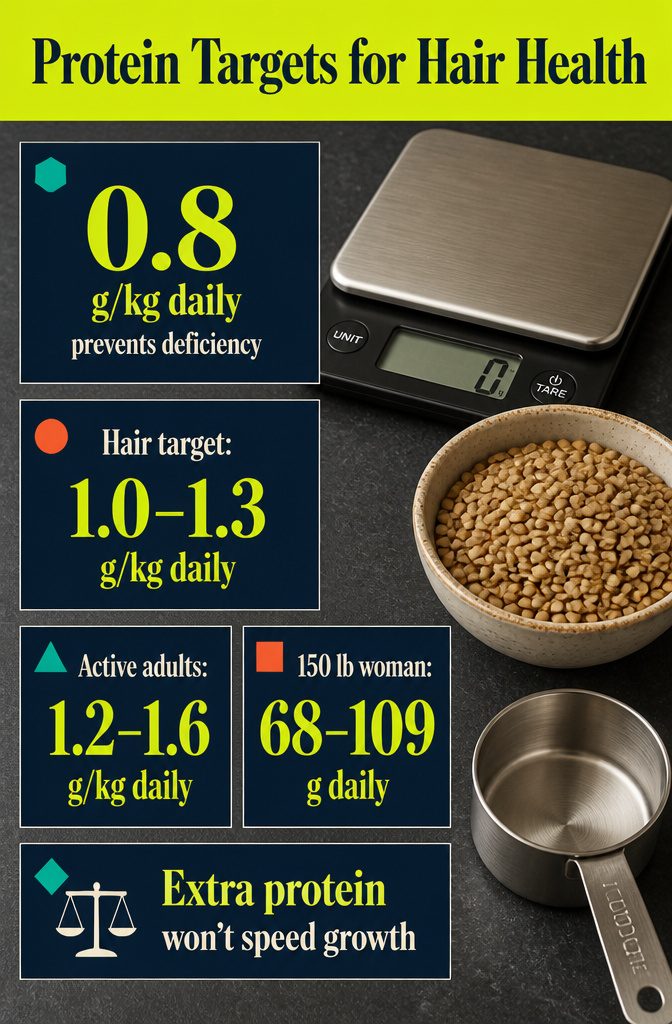 Beauty infographic titled Protein Targets for Hair Health