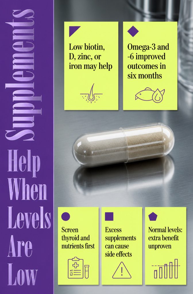 Beauty graphic about supplements helping when nutrient levels are low