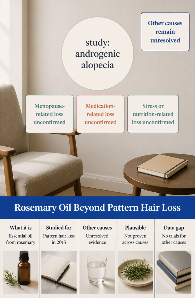 Rosemary oil infographic about hair loss beyond pattern hair loss